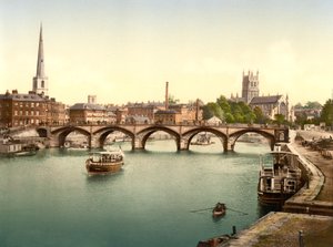 ウスターブリッジ、ウスター、パブ。 c.1890-1900（クロモリソグラフ） 作： English Photographer